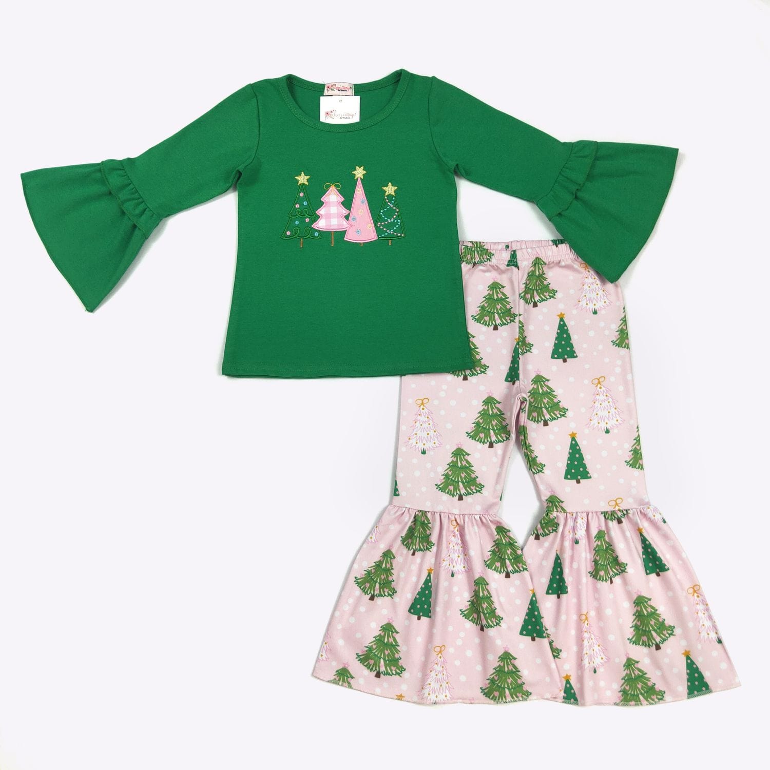 Festive Firs Girls Set- Embroidery Shirleys of Collins