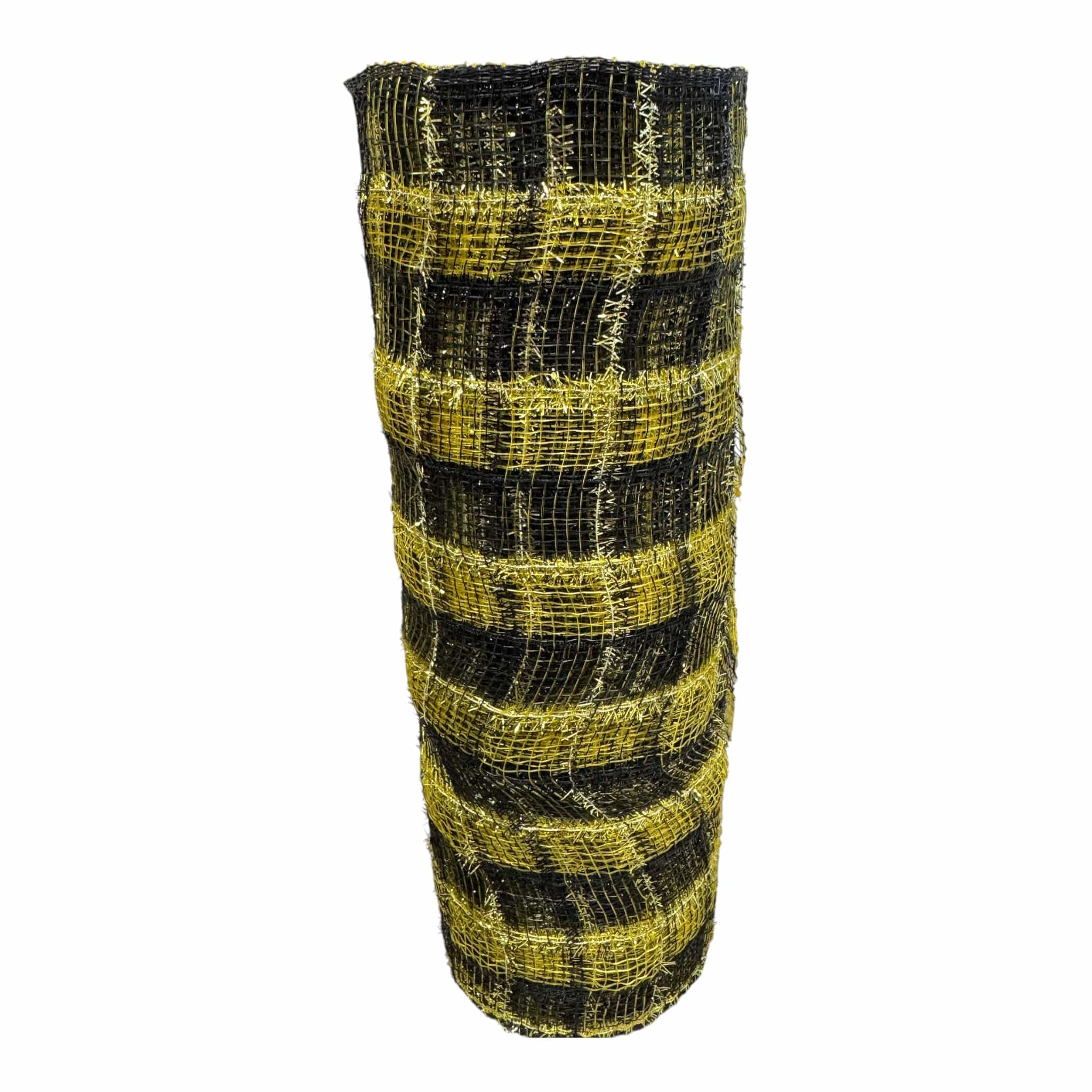 GOLD AND BLACK TINSEL MESH 10.5" X 10 YDS Craig Bachman RY8412F8