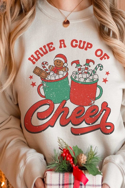 HAVE A CUP OF CHEER GRAPHIC SWEATSHIRT BLUME AND CO. SAND / S 2000001044602