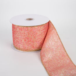 2.5" Metallic Mist Woven Ribbon: Coral, Pink & Gold (10 Yards) (Copy)