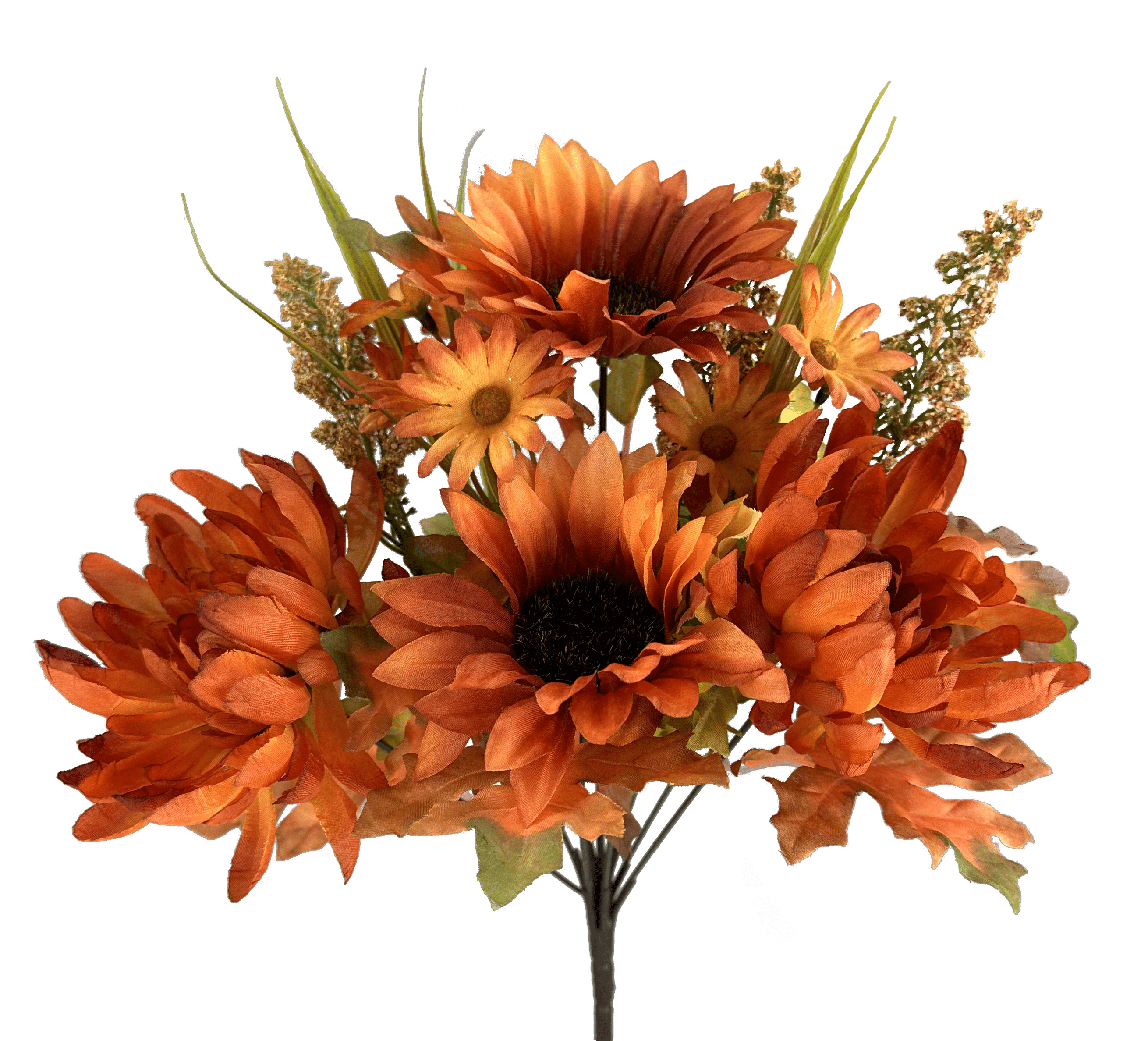 Mum Sunflower Bush 10 H13"-Rust Liberty Floral 56690RT