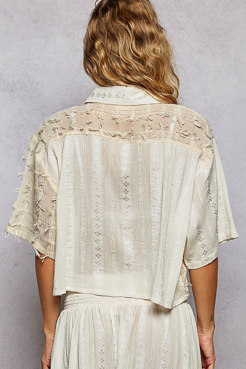 Oversized Short Shirt-NATURAL POL