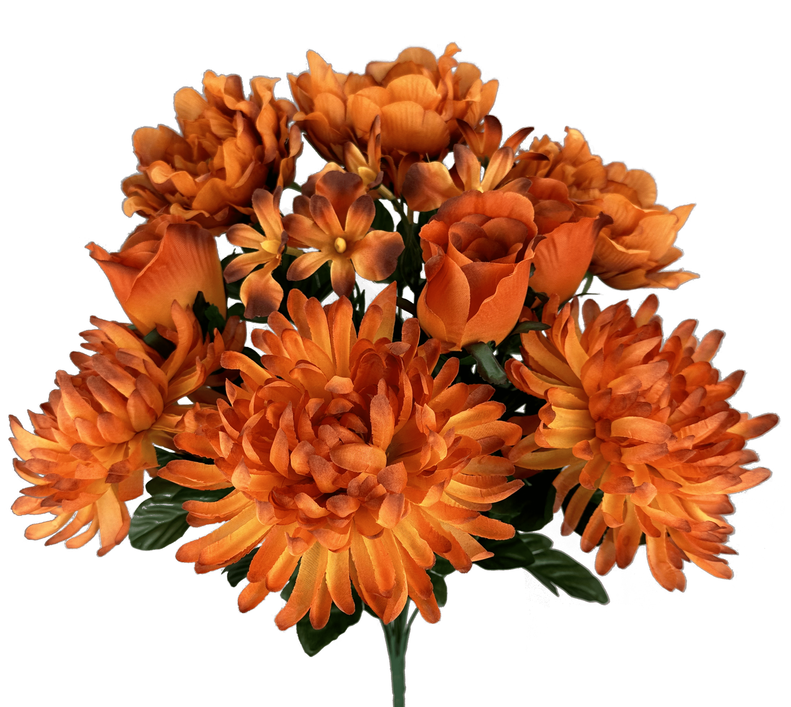 Peony Rose Bud Daisy Bush X 12 H18"-Rust Liberty Floral 57110RT