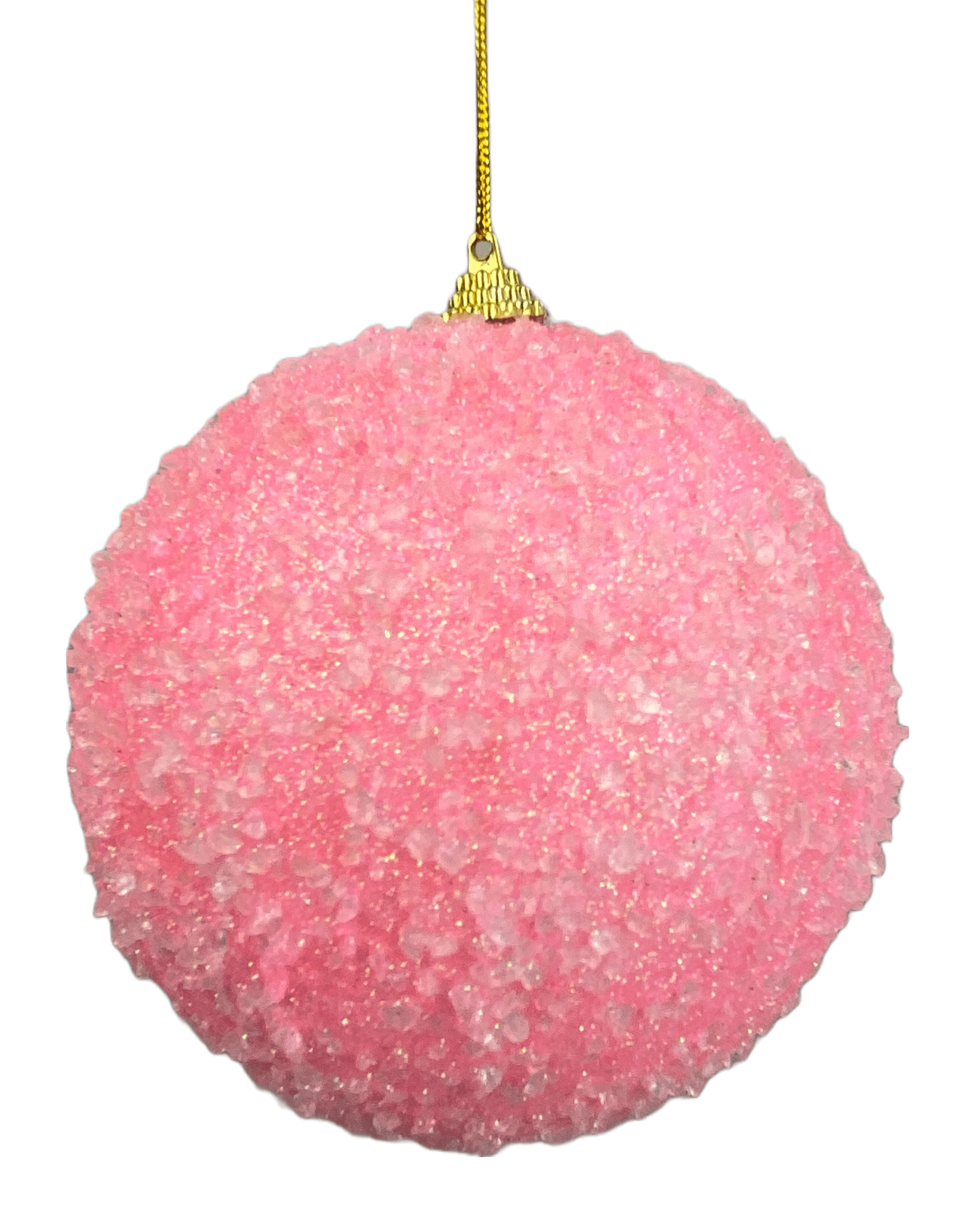 Pink Iced Ornament 5" Dia Liberty Floral 85677pk