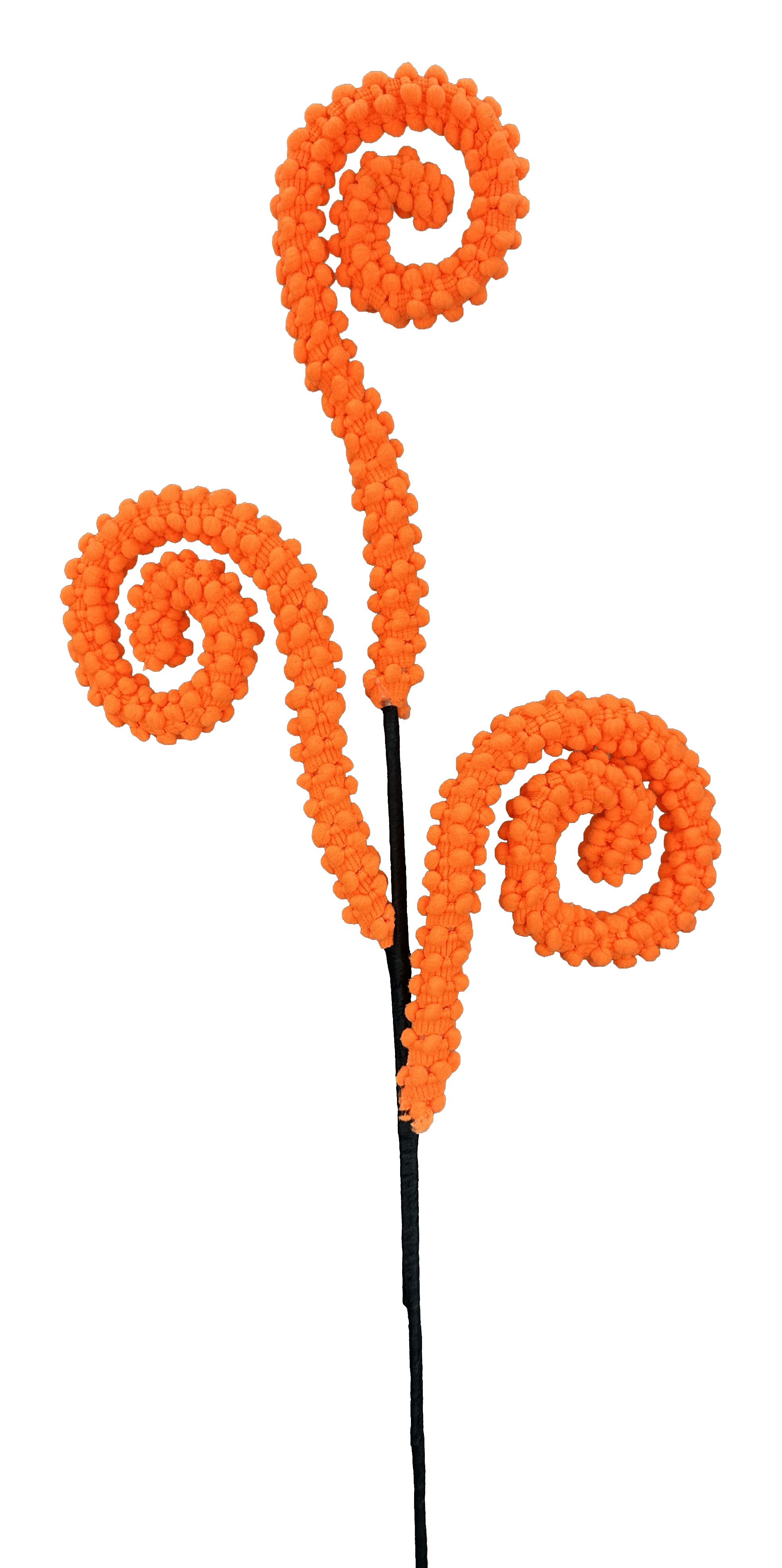 PUFF CHENILLE SPRIAL CURLY SPRAY-ORANGE Liberty Floral 57259OR