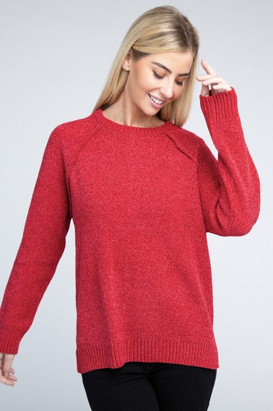 Raglan Chenille Sweater ZENANA