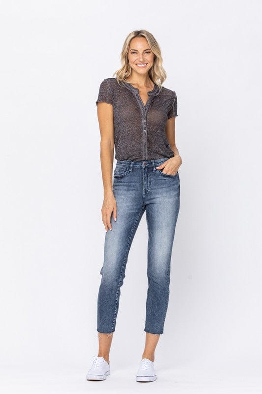 Raw Hem Relaxed Fit Judy Blue Jeans-88191 (Copy) Judy Blue