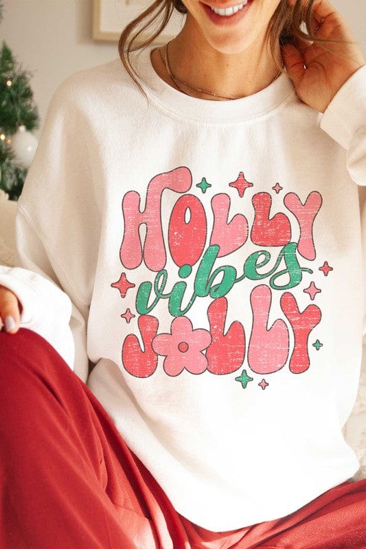 RETRO HOLLY JOLLY VIBES GRAPHIC SWEATSHIRT BLUME AND CO. WHITE / S 2000001044611