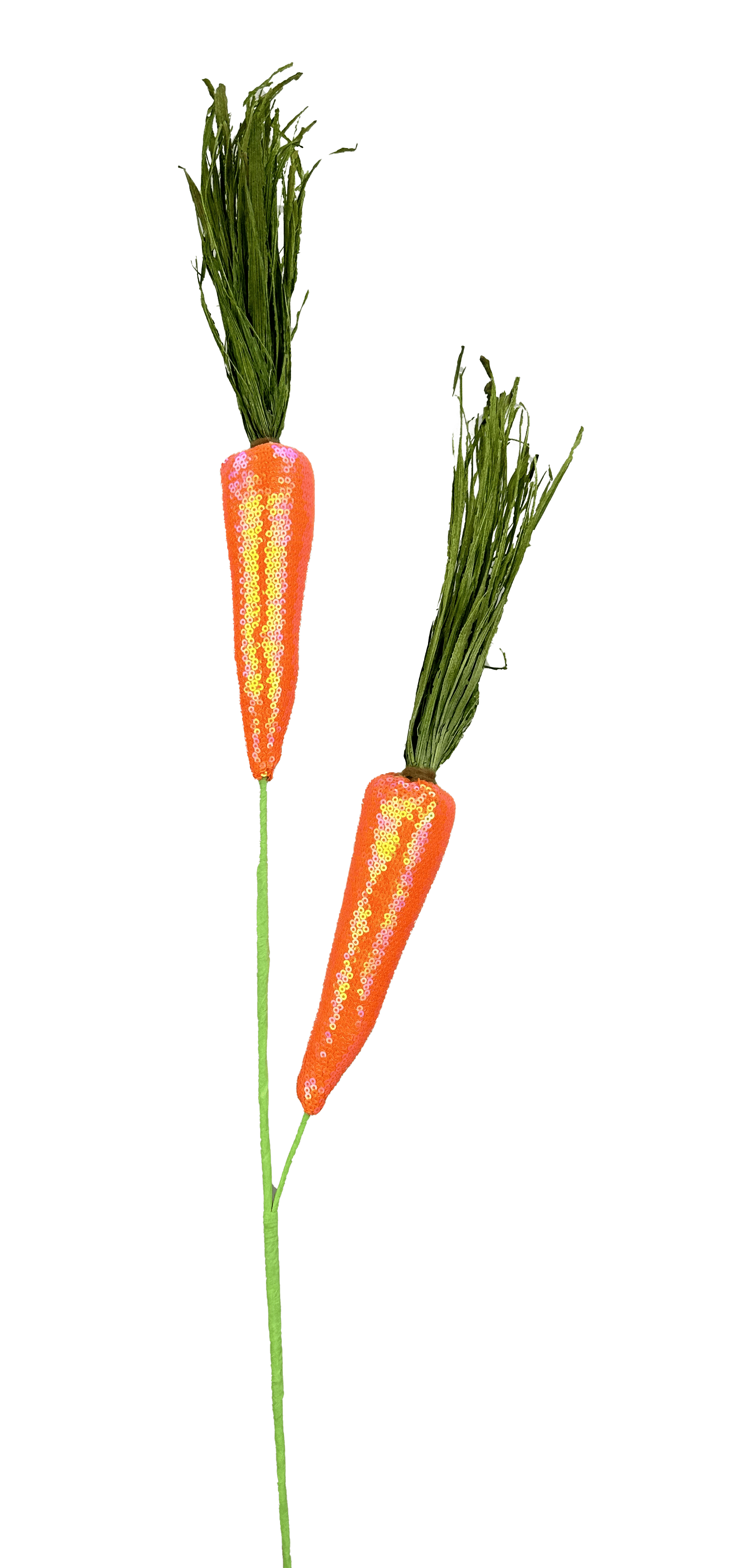 SEQUIN CARROT SPRAY X 2 H29-ORANGE Liberty Floral 63632OR