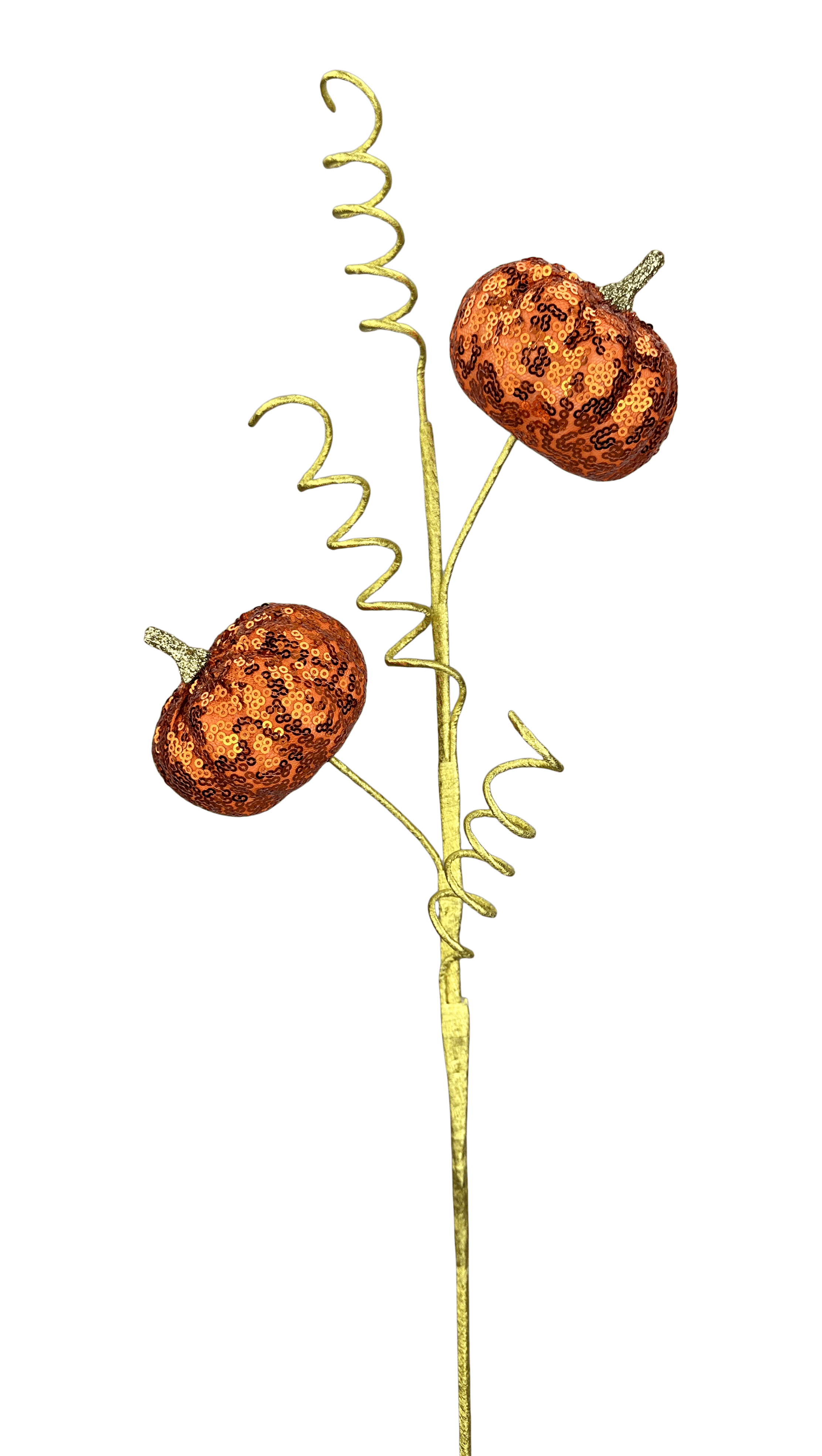 SEQUIN PUMPKIN SPRAY X 2 H24 ORANGE Liberty Floral 572840R