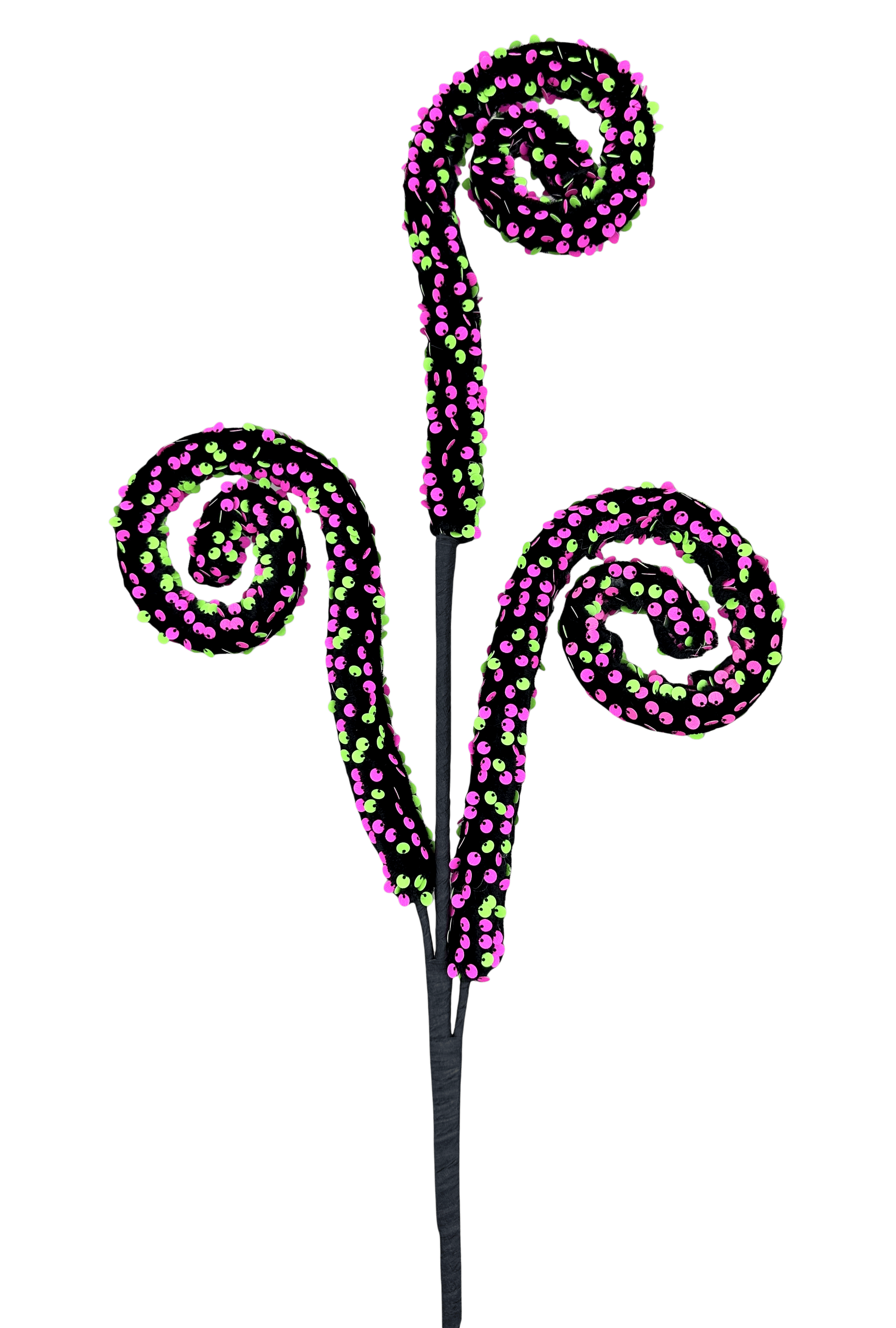 SEQUIN SPIRAL CURLY SPRAY X 3 H28 BEAUTY AND GREEN Liberty Floral 57289BTGN