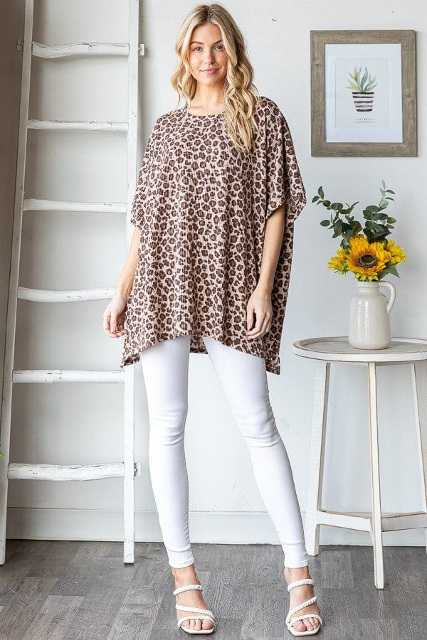 Short Sleeve Drop shoulder Animal Top HEMISH