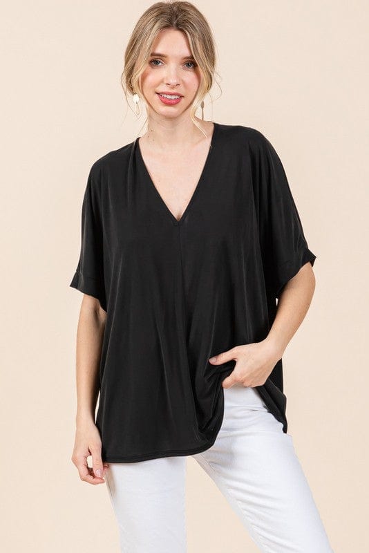 Softest Boxy V-neck Top- JODIFL