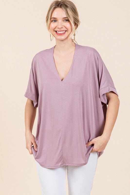 Softest Boxy V-neck Top- JODIFL