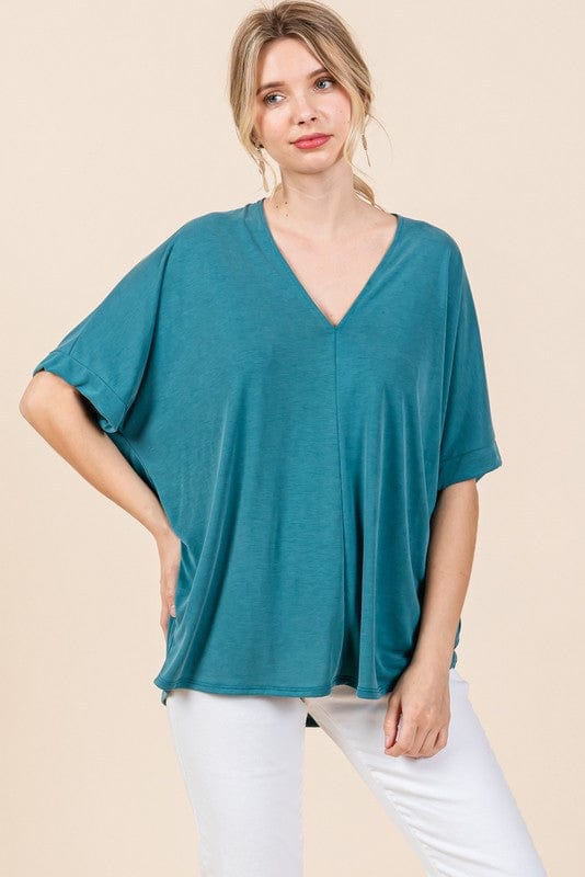 Softest Boxy V-neck Top- JODIFL