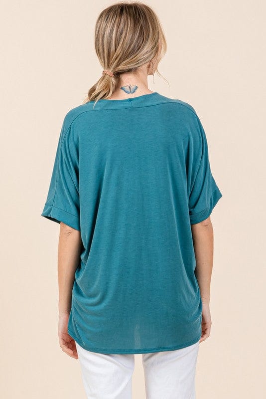 Softest Boxy V-neck Top- JODIFL