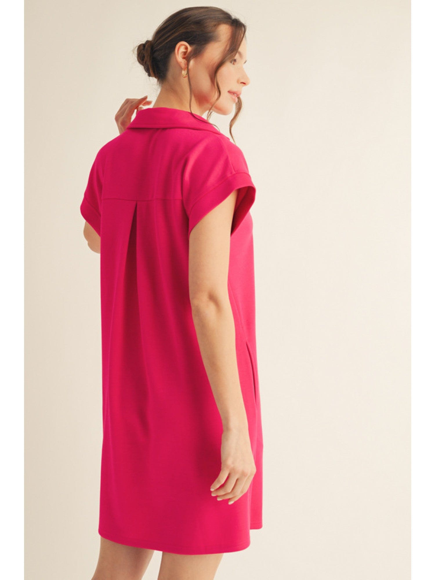 Solid dress with open collared neck JODIFL