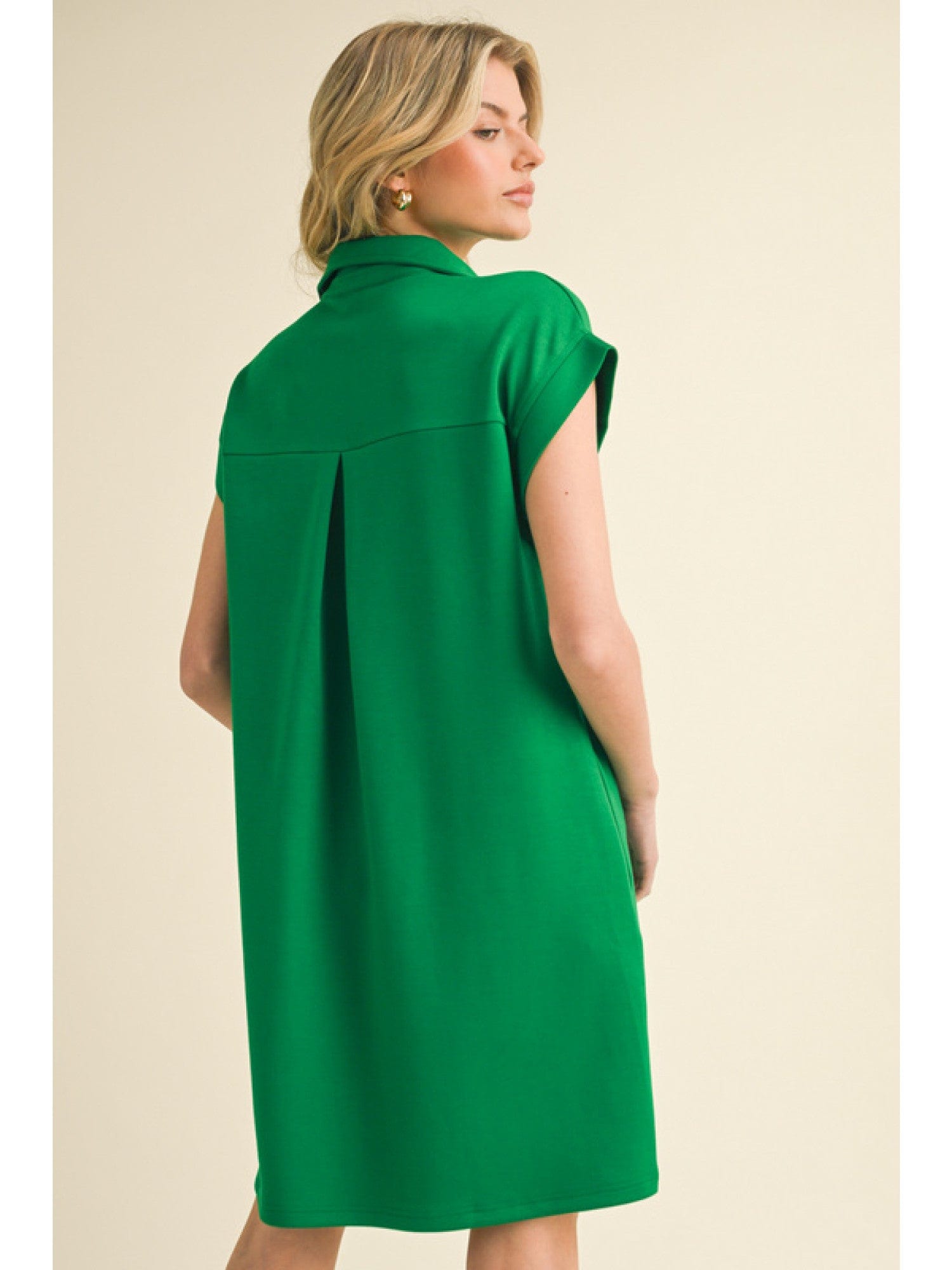 Solid dress with open collared neck JODIFL
