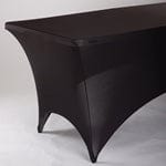 SPANDEX 6' RECTANGLE TABLE COVER Shirley's Direct Tablecloth Black 4208-Black