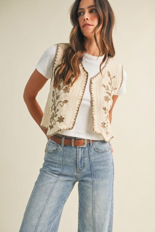 Stretch High Rise Pin Tuck Detail Wide Leg Jean AnnieWear