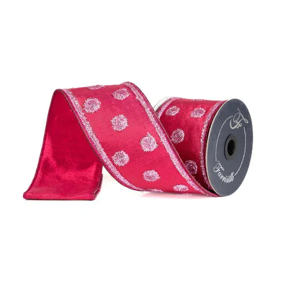 TWINKLING DOTS-2.5"X10YDS-LIGHT PK & HOT-FARRISILK FARRISILK RK874-14
