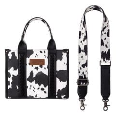 WG133-8120S Wrangler Cow Print Concealed Carry Tote/Crossbody - Black Wrangler WG133-8120S-Black