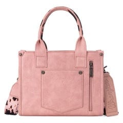 WG133-8120S Wrangler Cow Print Concealed Carry Tote/Crossbody - Pink Wrangler WG133-8120S-Pink