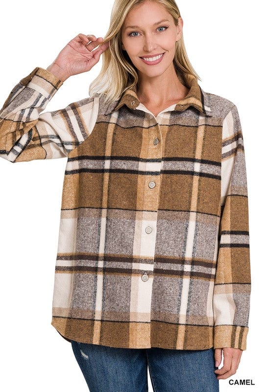 Yarn Dyed Plaid Shacket ZENANA