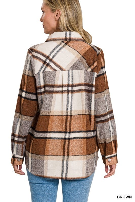 Yarn Dyed Plaid Shacket ZENANA