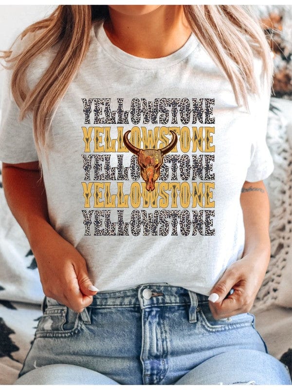 Yellowstone Stacked Leopard  Boutique Style Tee Ocean and 7th Ash / L 2000001040139