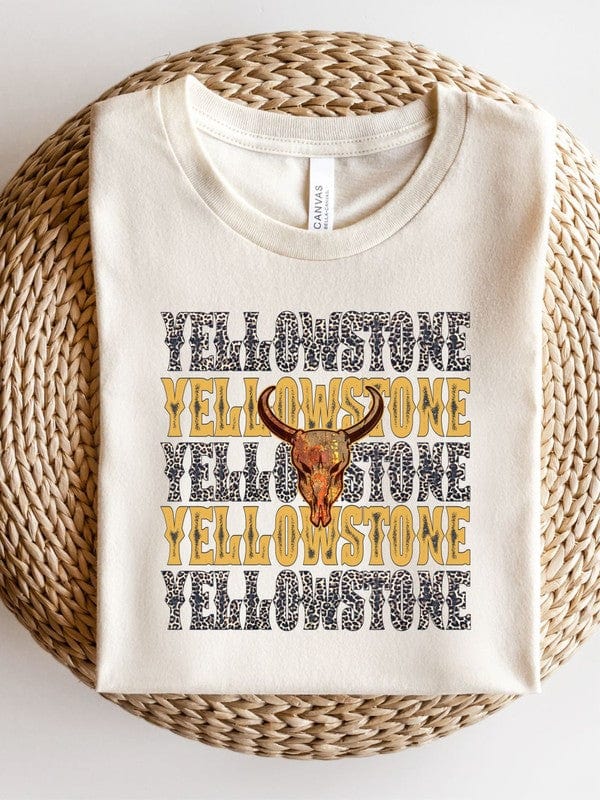 Yellowstone Stacked Leopard  Boutique Style Tee Ocean and 7th Cream / L 2000001040134