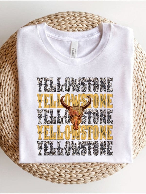 Yellowstone Stacked Leopard  Boutique Style Tee Ocean and 7th White / L 2000001040129